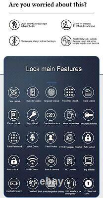 3D Face Recognition Digital Fingerprint Smart Door Lock Password Entry Doorbell