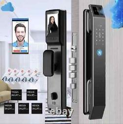 3D Face Smart Door Lock Security Camera with Fingerprint Password Keypad New