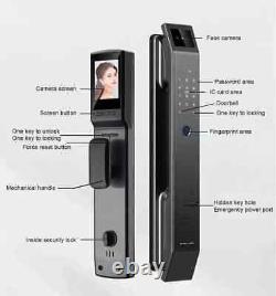 3D Face Smart Door Lock Security Camera with Fingerprint Password Keypad New