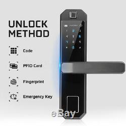 4 Way Fingerprint Electric Smart Door Lock Keyless Touchcreen Digital