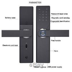 4 in 1 Smart Door Lock Keyless Security Fingerprint & Password Door Lock #@U