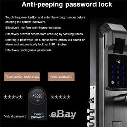 5 Way Fingerprint Smart Door Lock Digital Password Touchcreen Keyless Anti-theft
