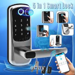 5 in 1 Smart Door Lock Keyless Entry Digital Biometric Fingerprint Keypad Lock