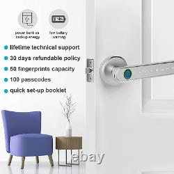 AIT Smart Door Lock, Keyless Entry Door Lock Handle with Keypad, Biometric Door