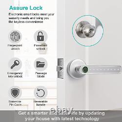 AIT Smart Door Lock, Keyless Entry Door Lock Handle with Keypad, Biometric Door