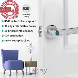 AIT Smart Fingerprint Door Lock, Biometric Door Lock with Handle, Keyless Entry