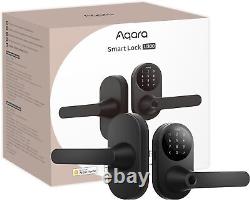 Aqara Smart Lock U300, Fingerprint Keyless Entry Door with Handle, Black