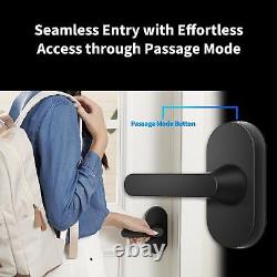 Aqara Smart Lock U300, Fingerprint Keyless Entry Door with Handle, Black