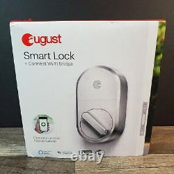 August Smart Lock + Connect BridgeWi-Fi, Keyless Home Entry Satin Nickel