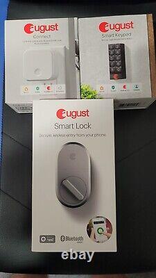 August Smart Lock Keyless Entry Silver with WiFi and Keypad