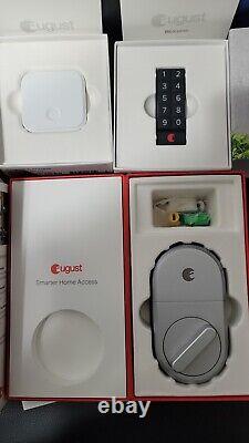 August Smart Lock Keyless Entry Silver with WiFi and Keypad