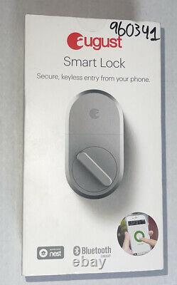 August Smart Lock Keyless Home Entry with Your Smartphone Silver Brand New