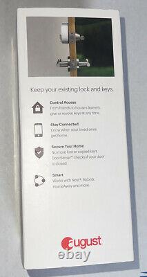 August Smart Lock Keyless Home Entry with Your Smartphone Silver Brand New