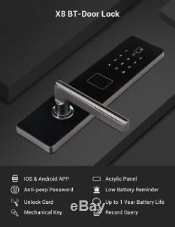 BT-Smart Door Lock Password Security Keyless Waterproof Electronic Touchscreen