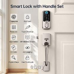 Biometric WiFi Fingerprint Smart Door Lock Keyless Entry Deadbolt w Handle, 1556