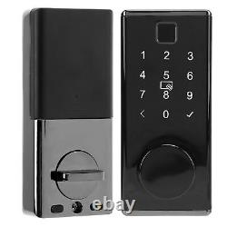 Black Smart Lock Keyless Entry Deadbolt Door Lock BT Fingerprint Entrance Gu Hot