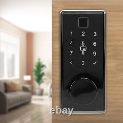 Black Smart Lock Keyless Entry Deadbolt Door Lock BT Fingerprint Entrance Gu Hot