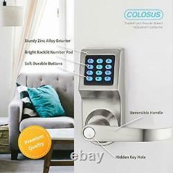 COLOSUS 302 Smart Door Lock Password Keypad Remote Home & Office (Silver)