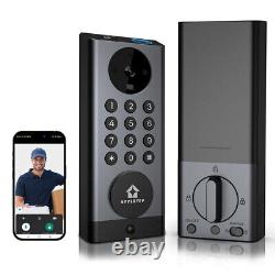 Camera Smart Lock, 3-in-1 Camera+Doorbell+Fingerprint Keyless Entry, Built-in Wi