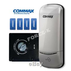 Commax Keyless Lock CDL-S210 Digital Smart Doorlock Passcode+4 RFID Cards Silver