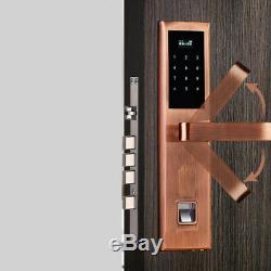 Digital Smart Doorlock Fingerprint Keyless Touchscreen Pass Code Lock Copper