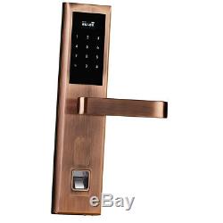 Digital Smart Doorlock Fingerprint Keyless Touchscreen Pass Code Lock Copper