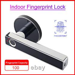 Electronic Fingerprint Smart Handle Door Lock Security Keyless USB Rechargeable