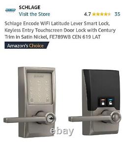 FE789WB CEN 619 LAT Schlage Encode WiFi Latitude Lever Smart Lock, Keyless