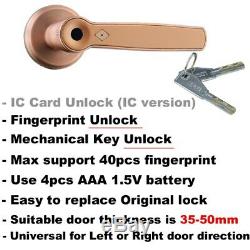 FREE DHLBiometric Fingerprint Lock Smart 13.56Mhz IC Card Knob Deadbolt Keyless