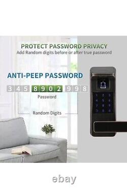 Fingerprint Door Lock, Keyless Entry Door Lock, 5 in 1 Smart Door Lock Black