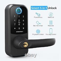Fingerprint Door Lock, SMONET Smart Lock with Reversible Handle, Keyless Entry