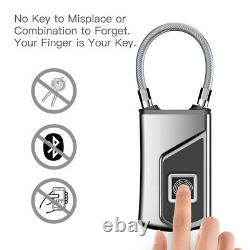 Fingerprint Door Lock Smart Keyless Biometric Waterproof Anti-theft Padlock