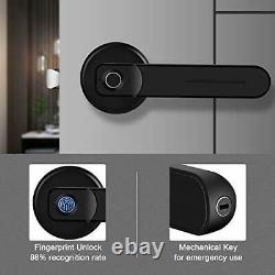 Fingerprint Door Lock, Smart Lock Biometric Keyless Entry Door Handle  Black