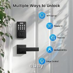 Fingerprint Door Lock with Lever Handle, Smart Door Lock, Keyless Entry Door