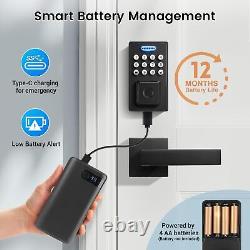 Fingerprint Door Lock with Lever Handle, Smart Door Lock, Keyless Entry Door