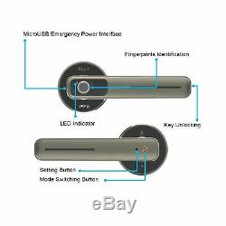 Fingerprint Electric Smart Entry Door Lock Biometric Keyless Handle Silver New