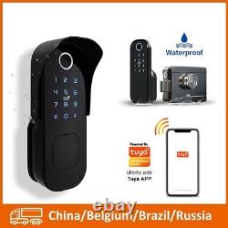Fingerprint Electronic Smart Lock Waterproof Outdoor Gate Lock Wifi Keyless Rem
