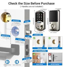 Fingerprint Smart Lock for Front Door, 7-in-1 Keyless Entry Satin Nickel