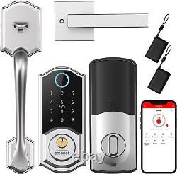 Front Door Lock Set Fingerprint Keyless Entry Smart Deadbolt Digital Keypad Lock