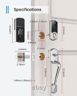 Front Door Lock Set Fingerprint Keyless Entry Smart Deadbolt Digital Keypad Lock