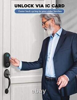 Front Door Lock Set, Keyless Entry Door Lock with Handle, Smart Door Lock with
