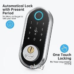 Front Door Lock Set with Handle, SMONET Fingerprint Keyless Entry Smart Deadbolt