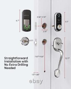 Front Door Lock Set with Handle, SMONET Fingerprint Keyless Entry Smart Deadbolt