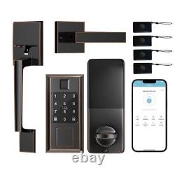 Front Door Smart Lock Set, Keyless Entry Deadbolt and Handle Oil Rubbed Bronze