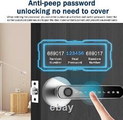 GEETAINOO Fingerprint Smart Door Lock with Handle, Keyless Entry Door Knobs