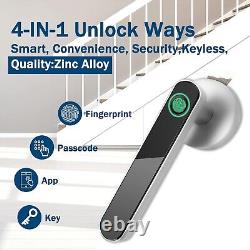 GEETAINOO Fingerprint Smart Door Lock with Handle, Keyless Entry Door Knobs