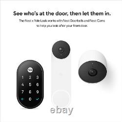 Google Nest x Yale Lock Tamper-Proof Smart Lock for Keyless Entry Black