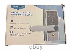 HEANTLE Fingerprint Front Door Lock Handle Set Keyless Entry Smart Deadbolt Lock