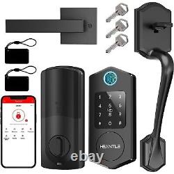 HEANTLE Front Door Lock Set Fingerprint Keyless Entry Smart Deadbolt Keypad Lock