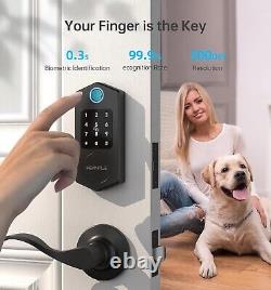 HEANTLE Front Door Lock Set Fingerprint Keyless Entry Smart Deadbolt Keypad Lock